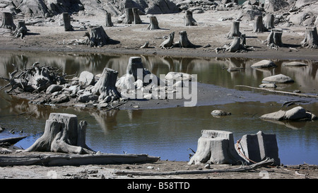 Trockenen Seegrund aufgrund der Trockenheit Stockfoto