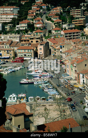 Rund um den Hafen, Cassis, Cote d ' Azur, Provence, Frankreich, Mittelmeer, Europa Stockfoto