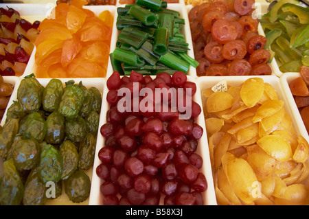 Glace Frucht, Markt, Provence, Frankreich Stockfoto