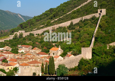 Im 14. Jahrhundert Wände Ston Kroatien Europa Stockfoto