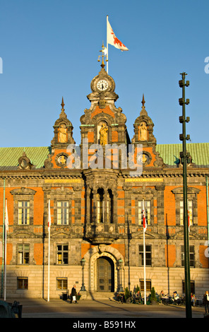 Marktplatz und Rathaus in Malmø, Schweden. Stockfoto