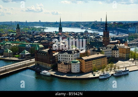 Blick über Stockholm Schweden von Stadthaus City Hall Stockfoto