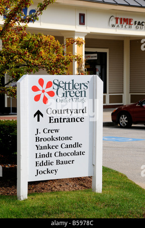 Settler es Green Factory Outlets, North Conway, New Hampshire, USA Stockfoto