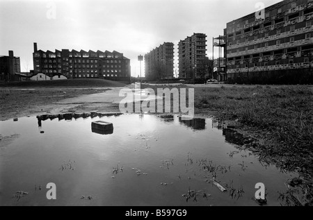 Glasgow: Architektur. General-Szenen aus der Gorbals waren, dass nur wenige von den alten Mietskasernen bleiben. Stadterneuerung des Bereichs Stockfoto