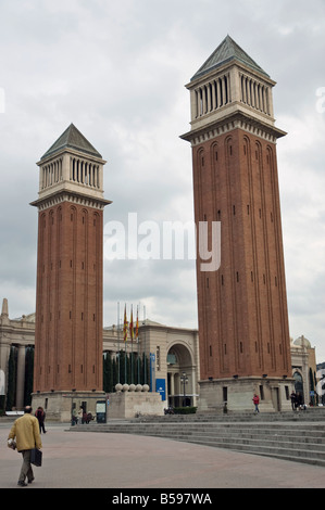 Venezianischen Türme, Placa d ' Espanya, Barcelona-Spanien Stockfoto