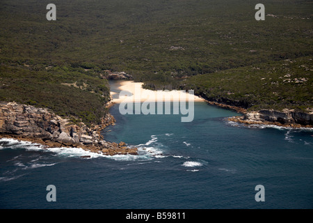Luftbild Norden westlich von Wottamolla Bay Beach Royal Nationalpark Klippen Aufforstung Sydney NSW Australia hohe schräg Stockfoto