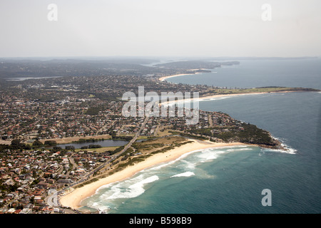 Luftbild Norden westlich von Süden Norden Curl Beach Dee Why Beach Lagoon Vorstadt beherbergt Carrington Parade Sydney NSW Australia Stockfoto