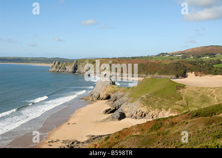 Drei Klippen Bucht auf der Gower-Halbinsel Stockfoto