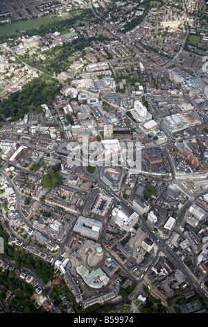 Luftbild Norden östlich von Nottingham City Centre Maid Marian Weg obere Parlament Straße Trent Universität NG1 England UK High le Stockfoto