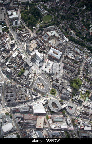 Luftbild südlich von Notingham Stadtzentrum obere Parlament Street Derby Straße Maid Marian Weg England NG1 UK hohe schräg Stockfoto