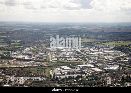 Luftbild südöstlich von Industrieparks Geschäft Ländereien Schloss Marina Clifton Boulevard A52 Fluss Trent Nottingham NG2 UK Hi Stockfoto