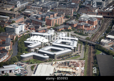 Luftbild Norden östlich der Bahnlinie Business Estate Wilford Straße Nottingham NG2 England UK hohe schrägen Stockfoto