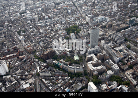 Luftbild Norden westlich von Oxford Street Charing Cross Road Centre Point Tower Block Shaftesbury Avenue Soho London WC2 W1 Englan Stockfoto