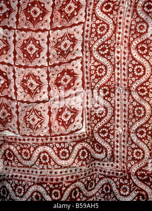 Pakistanische Handwerk Detail preiswerte pakistanischen Block gedruckten Quilt aus dem Punjab Stockfoto