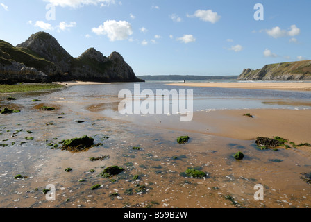 Drei Klippen Bucht auf der Gower-Halbinsel Stockfoto