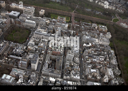 Luftbild südöstlich von St James Park Palace Square Street Piccadilly Clarence House Innenstadt Gebäude London SW1 England Stockfoto