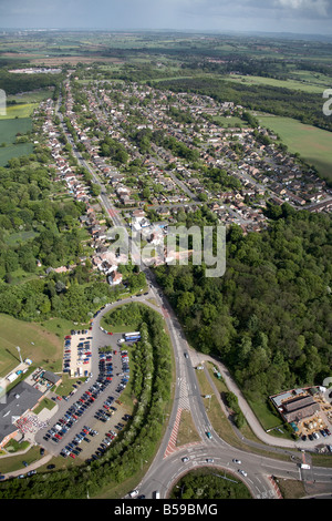 Luftbild südöstlich von Rugby Straße A428 Kreisverkehr A46 Straße s beherbergt Broadstreet RFC Parkplatz Binley Woods CV3 UK Stockfoto