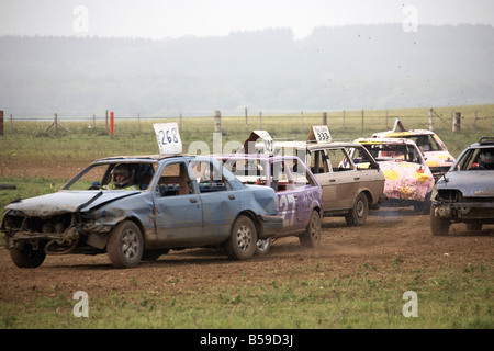 STOXX-Lager oder Banger Autorennen in der Nähe von Shalcombe Isle Of Wight England UK Stockfoto