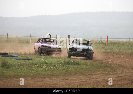 STOXX-Lager oder Banger Autorennen in der Nähe von Shalcombe Isle Of Wight England UK Stockfoto