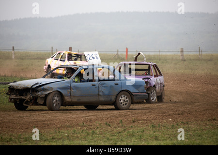 STOXX-Lager oder Banger Autorennen in der Nähe von Shalcombe Isle Of Wight England UK Stockfoto