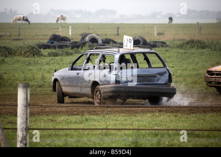 STOXX-Lager oder Banger Autorennen in der Nähe von Shalcombe Isle Of Wight England UK Stockfoto