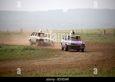 STOXX-Lager oder Banger Autorennen in der Nähe von Shalcombe Isle Of Wight England UK Stockfoto