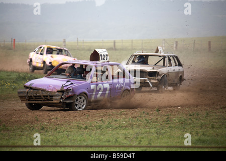 STOXX-Lager oder Banger Autorennen in der Nähe von Shalcombe Isle Of Wight England UK Stockfoto