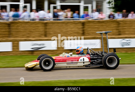 1968 Lotus-Cosworth 49 mit Fahrer Martin Donnelly beim Goodwood Festival of Speed, Sussex, UK. Stockfoto