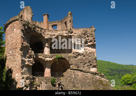 Bestandteil der Burg Ruine, Heidelberg, Baden-Württemberg, Deutschland, Europa Stockfoto