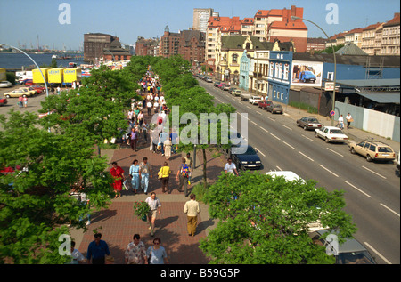 Sonntag Bezirk Markt Shopper St Pauli Hamburg Deutschland Europa Stockfoto