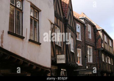 Häuser in den Shambles in York Vereinigtes Königreich UK Stockfoto