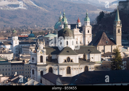 Ansicht von Salzburg aus dem Monchsberg, Salzburg, Österreich, Europa Stockfoto