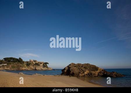 Strand von La Fosca Cami de Ronda an der Costa Brava-Katalonien-Spanien Stockfoto