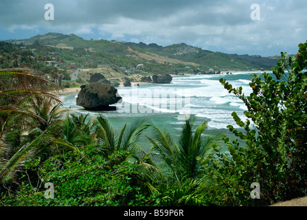 Pfarrei St. Joseph stapelt auf Bathsheba Beach, Barbados, Karibik, Westindien, Mittelamerika Stockfoto