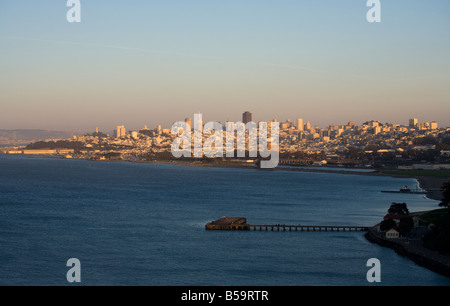 Blick auf San Francisco über die Bucht Stockfoto