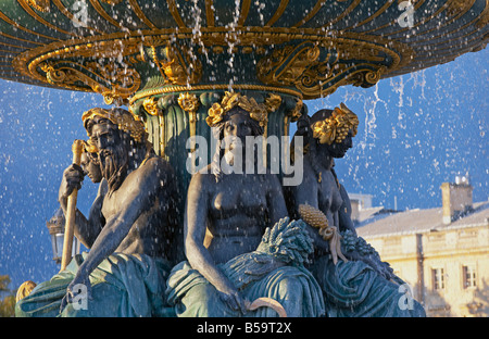 Fontaine des Fleuves Place De La Concorde Paris Frankreich Stockfoto