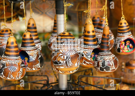 Handwerk-Kürbisse. Inka Markt. Lima. Peru Stockfoto