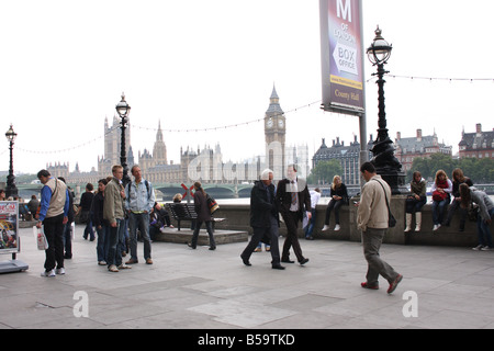 Big Ben und dem Fluss Themse London England. Stockfoto