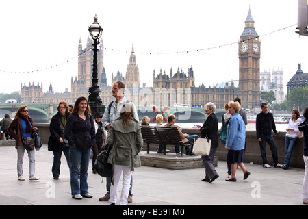 Big Ben und dem Fluss Themse London England. Stockfoto