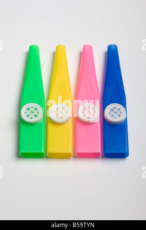 Vier Kazoos Stockfoto
