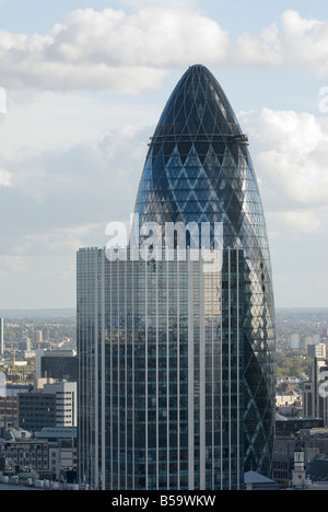 London City Scape von EC2 Ropemaker Street in Richtung Osten. Stockfoto