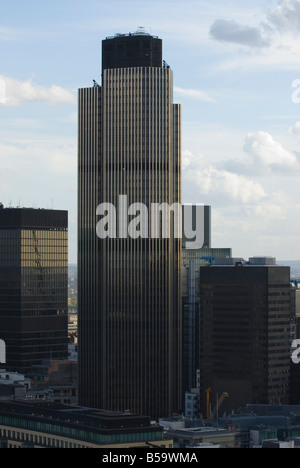 London City Scape von EC2 Ropemaker Street in Richtung Osten. Stockfoto