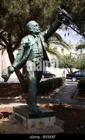 Das "Manwel Dimech" Denkmal in Valletta, Malta. Stockfoto