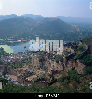 Ansicht des Palastes von Fort Bundi Rajasthan Staat Indien Asien Stockfoto