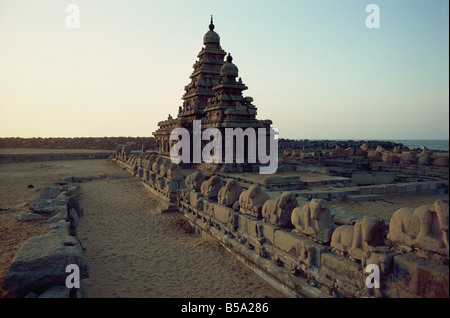 Shore Tempel Mahabalipuram UNESCO World Heritage Site Tamil Nadu Staat Indien Asien Stockfoto