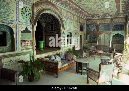 Der Sultan Mahal Samode Palast heute ein Hotel in der Nähe von Jaipur Rajasthan Staat Indien Asien Stockfoto