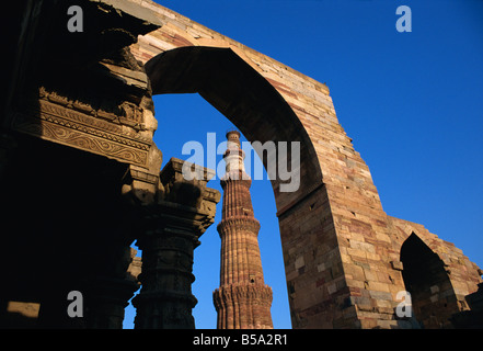 Die Qutub Minar UNESCO World Heritage Site Delhi Indien Asien Stockfoto