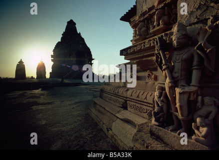 Siva Detail, Visvanatha Tempel, Gruppe A, Khajuraho, UNESCO-Weltkulturerbe, Staat Madhya Pradesh, Indien Stockfoto