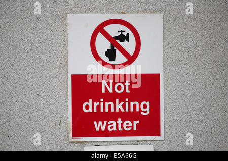 Nicht Trinkwasser Warnschild Stockfoto