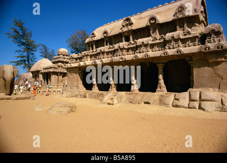 Mahabalipuram UNESCO World Heritage Site Tamil Nadu Staat Indien Asien Stockfoto